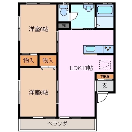 津新町駅 徒歩17分 1階の物件間取画像